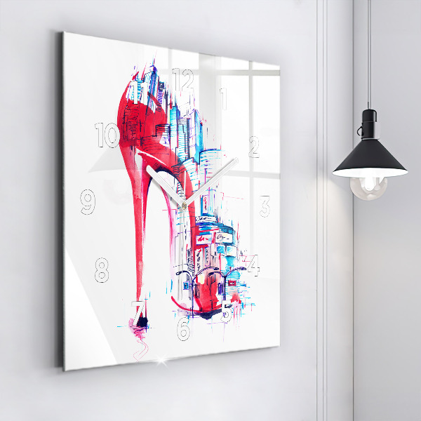 Horloge murale carrée Talon rouge