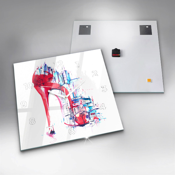 Horloge murale carrée Talon rouge