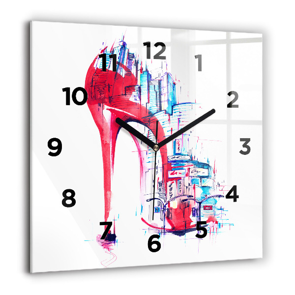 Horloge murale carrée Talon rouge