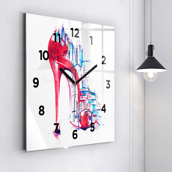 Horloge murale carrée Talon rouge