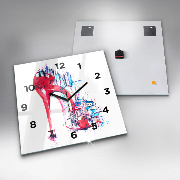 Horloge murale carrée Talon rouge