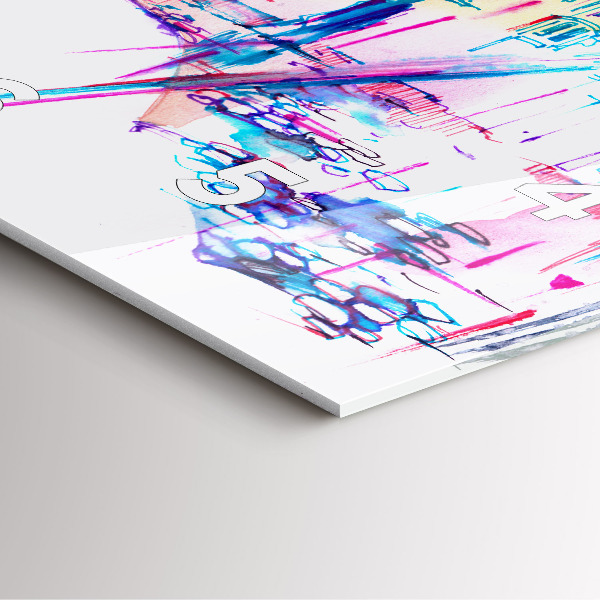 Horloge murale carrée Parapluie et ville