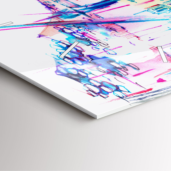 Horloge murale carrée Parapluie et ville