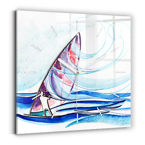 Horloge murale carrée Planche de surf