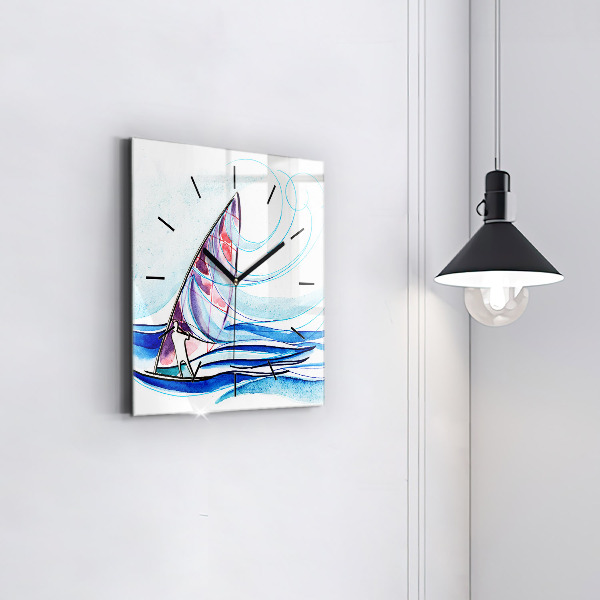 Horloge murale carrée Planche de surf