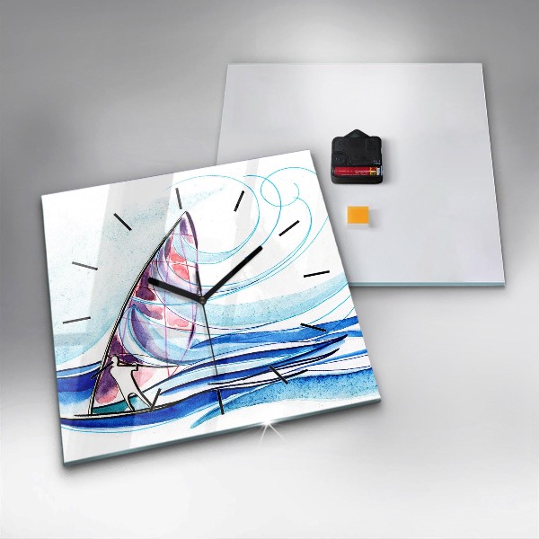 Horloge murale carrée Planche de surf