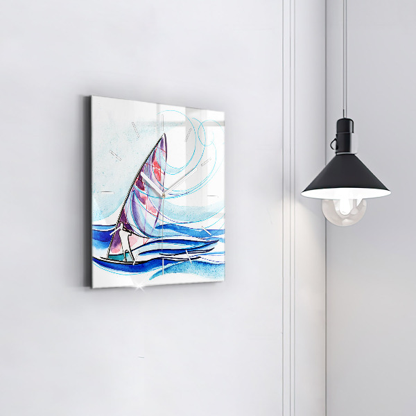 Horloge murale carrée Planche de surf