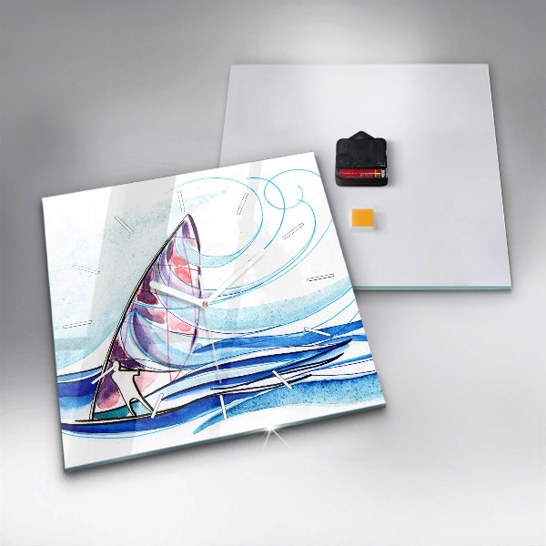 Horloge murale carrée Planche de surf