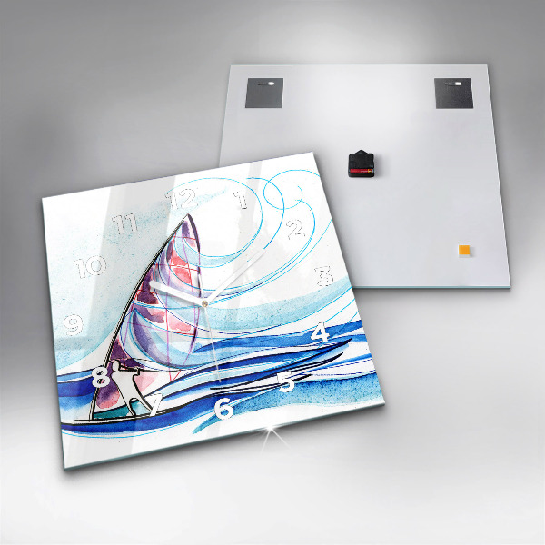 Horloge murale carrée Planche de surf