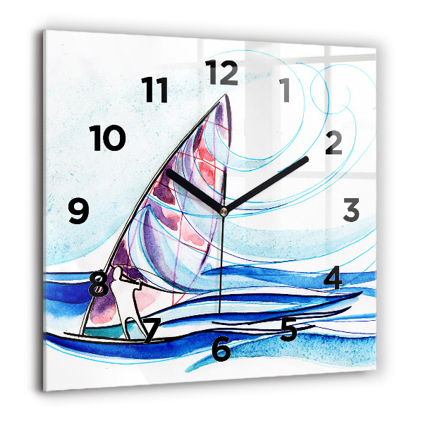 Horloge murale carrée Planche de surf
