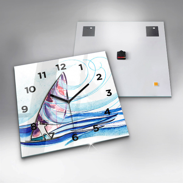 Horloge murale carrée Planche de surf