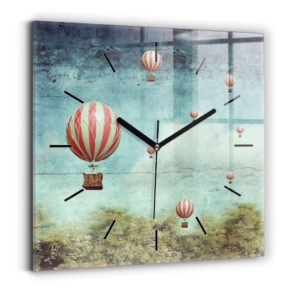 Horloge murale carrée Ballons peints