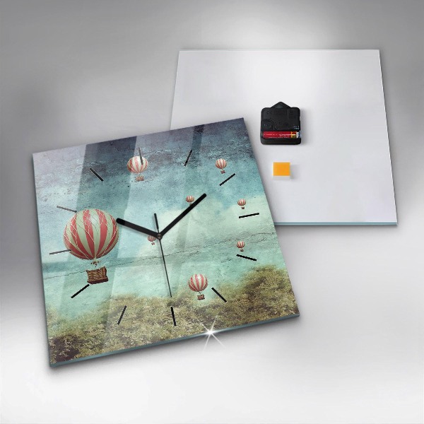 Horloge murale carrée Ballons peints
