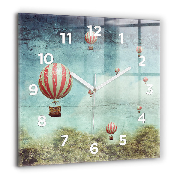 Horloge murale carrée Ballons peints