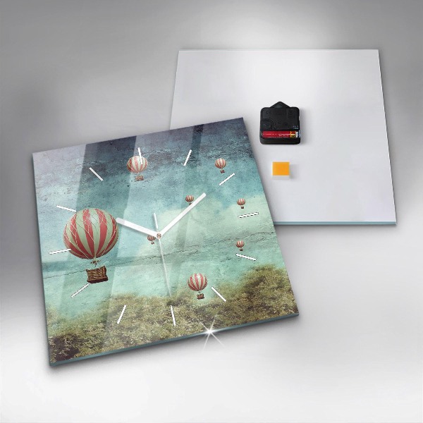 Horloge murale carrée Ballons peints