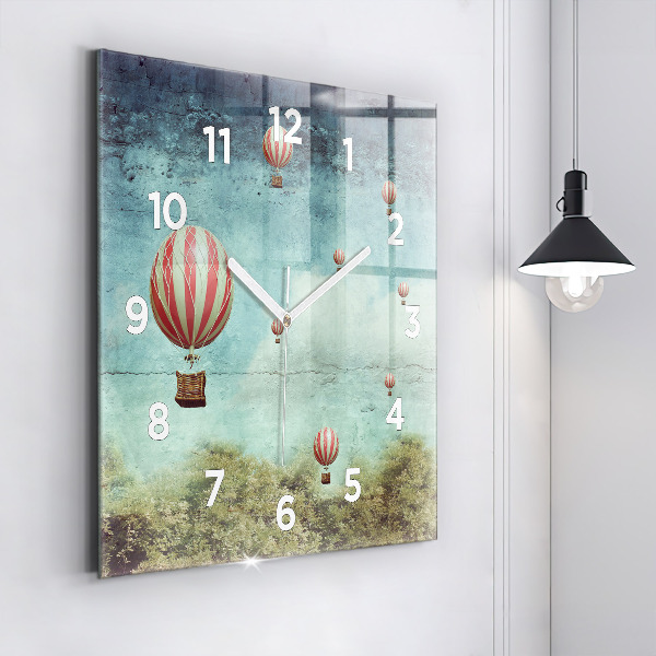 Horloge murale carrée Ballons peints