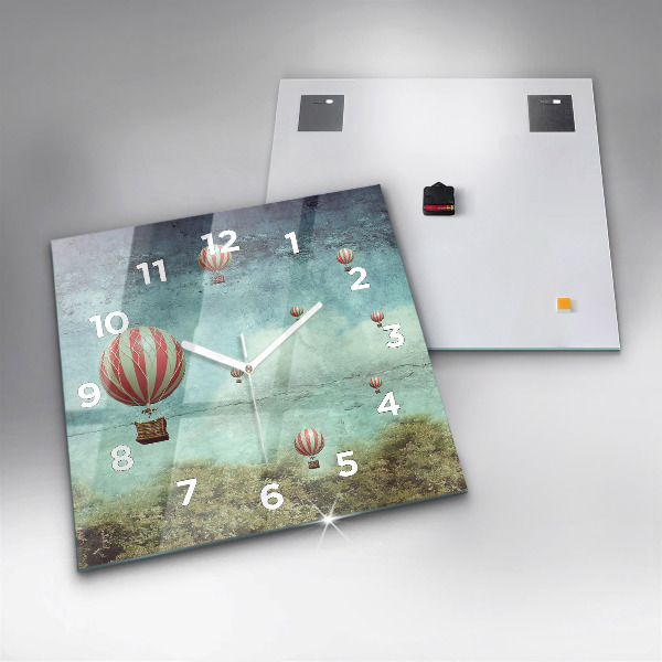 Horloge murale carrée Ballons peints