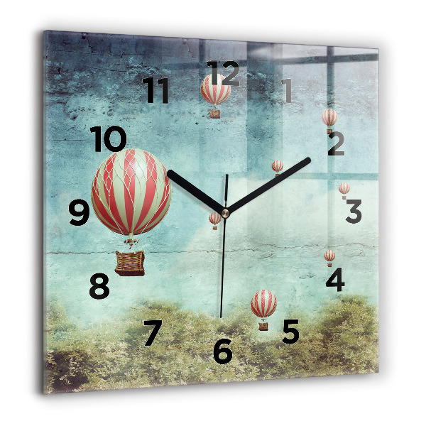 Horloge murale carrée Ballons peints