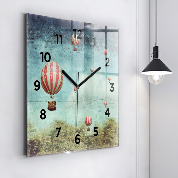 Horloge murale carrée Ballons peints