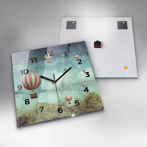 Horloge murale carrée Ballons peints