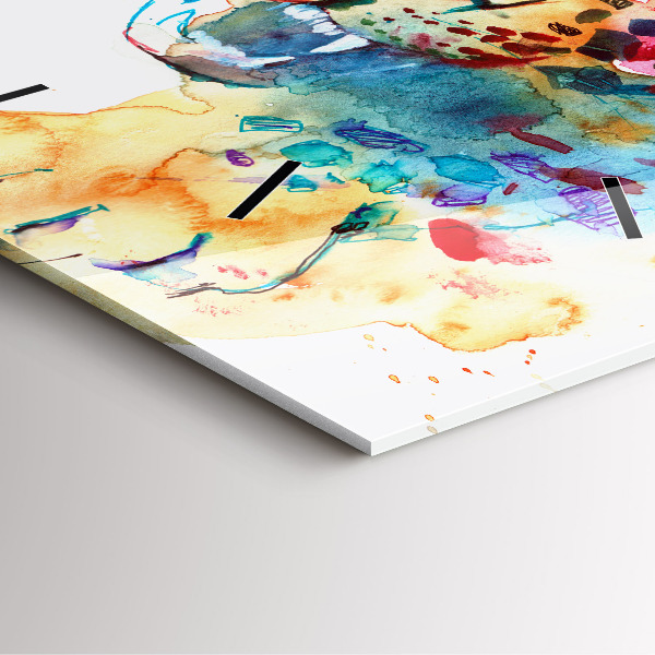 Horloge murale carrée Chat sauvage abstrait