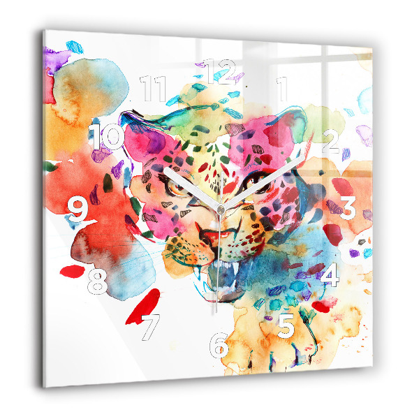 Horloge murale carrée Chat sauvage abstrait