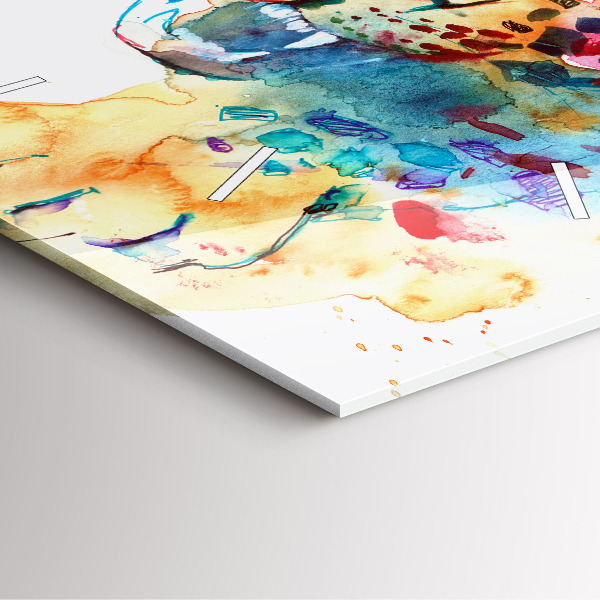 Horloge murale carrée Chat sauvage abstrait