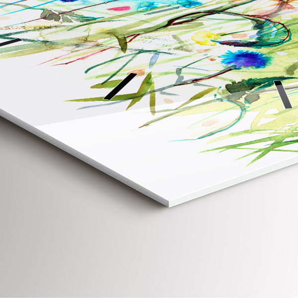 Horloge murale carrée Fleurs dans le pré