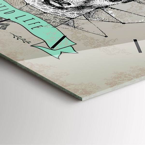 Horloge murale carrée Tête de cerf