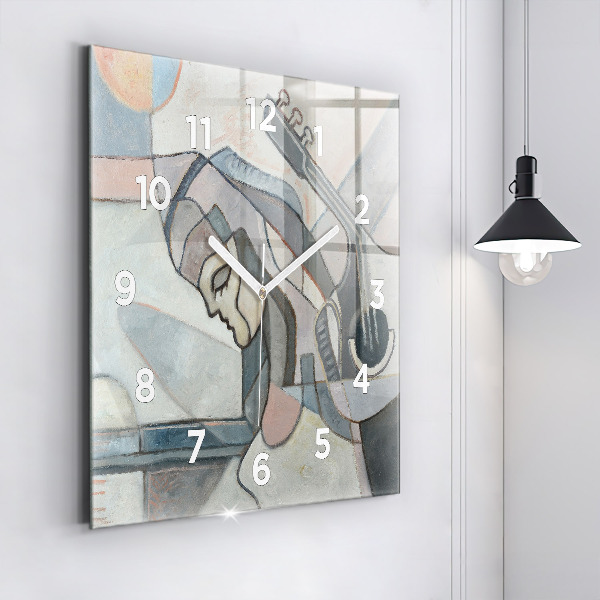 Horloge murale carrée Peinture abstraite
