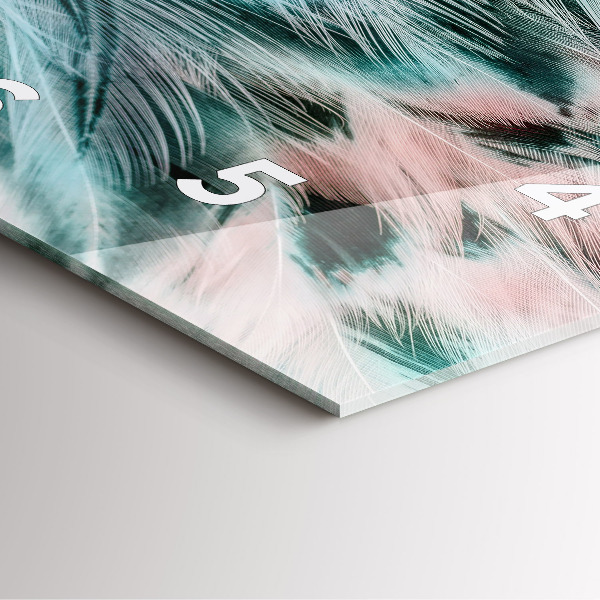 Horloge murale carrée plumes colorées