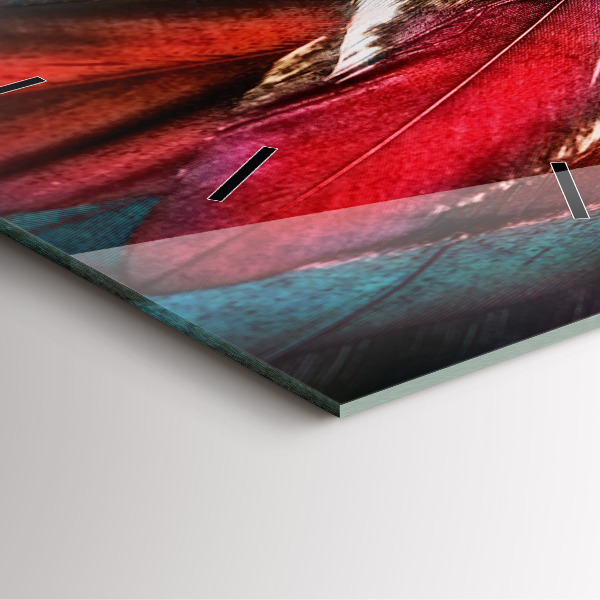 Horloge murale carrée 'Plumes d''oiseaux marron clair'