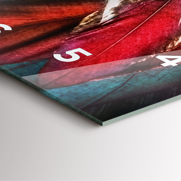 Horloge murale carrée 'Plumes d''oiseaux marron clair'