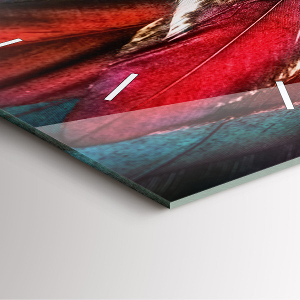 Horloge murale carrée 'Plumes d''oiseaux marron clair'