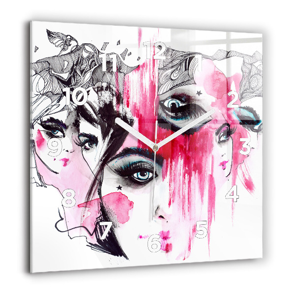 Horloge carrée en verre 'Les multiples visages de l''abstraction'