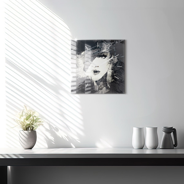 Horloge carrée en verre Femme - aquarelles