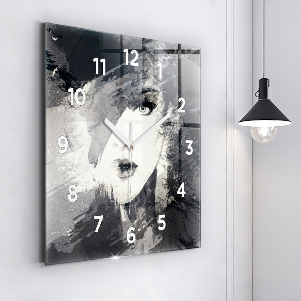 Horloge carrée en verre Femme - aquarelles