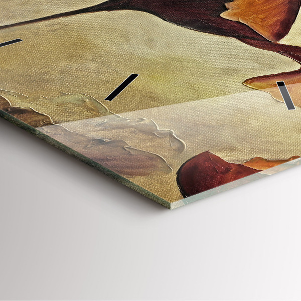 Horloge carrée en verre Coquelicots peints