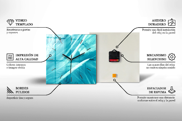 Horloge carrée en verre Coquelicots peints
