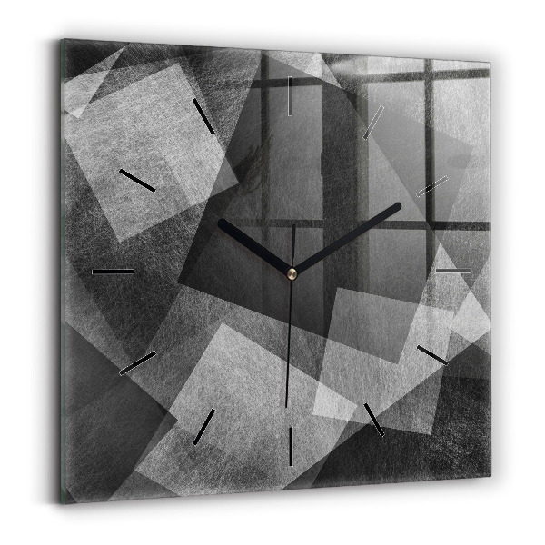 Horloge murale carrée Abstraction géométrique