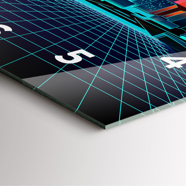 Horloge murale carrée La ville du cyberespace