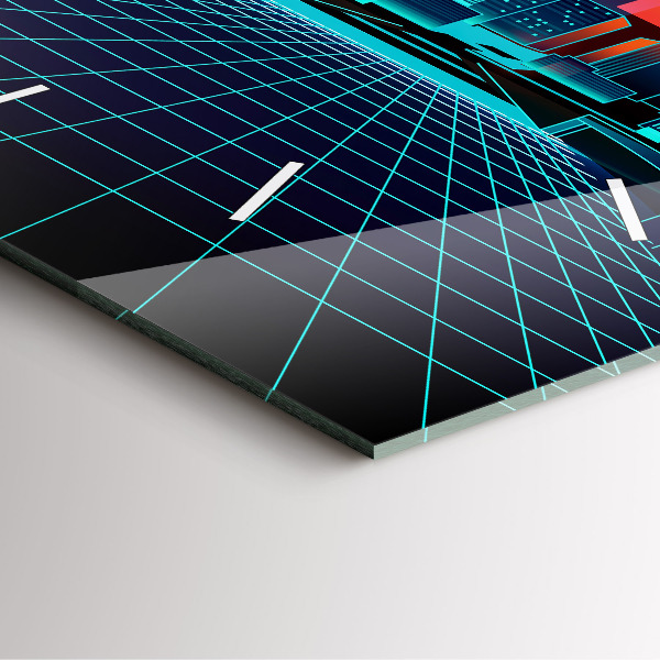 Horloge murale carrée La ville du cyberespace