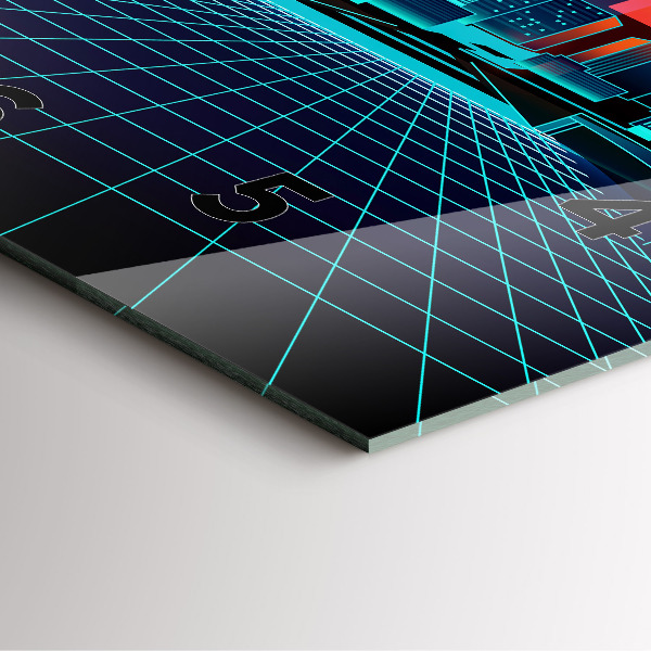 Horloge murale carrée La ville du cyberespace