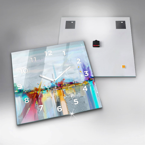 Horloge murale carrée Pont abstrait