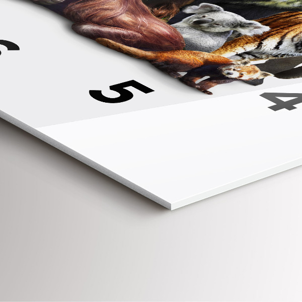 Horloge carrée en verre Animaux sauvages