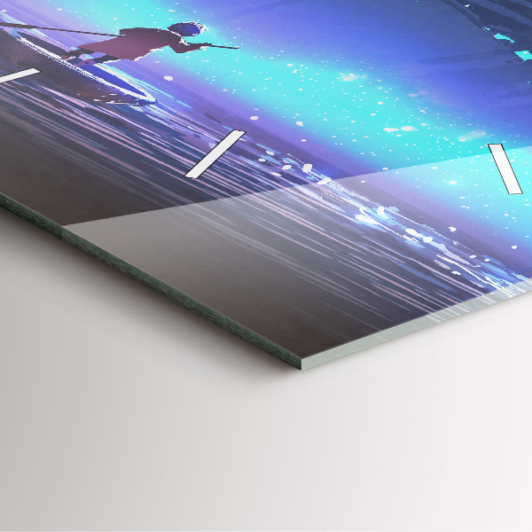 Horloge murale carrée Voilier fantastique