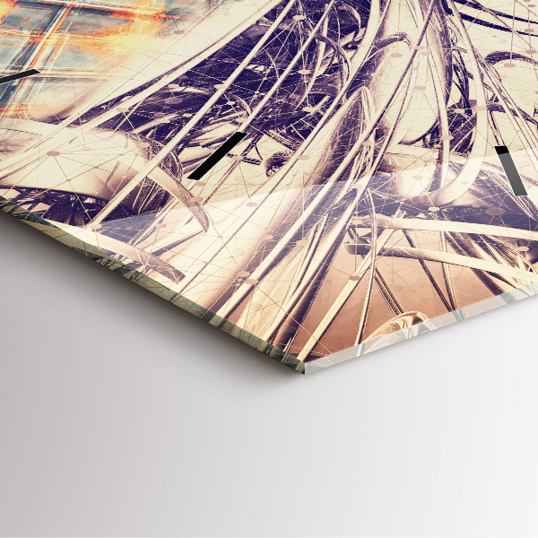 Horloge murale carrée Mécanisme abstrait