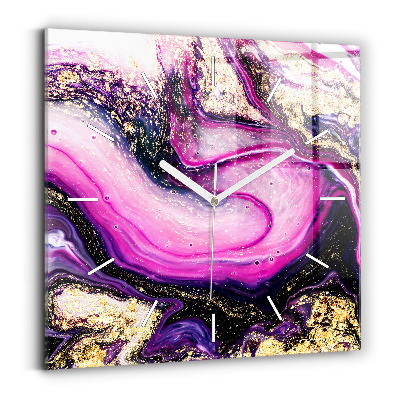 Horloge murale carrée Marbre abstrait