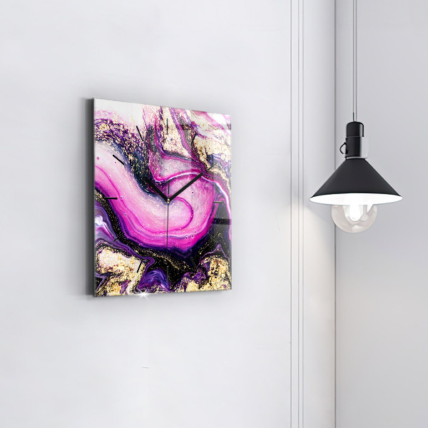 Horloge murale carrée Marbre abstrait