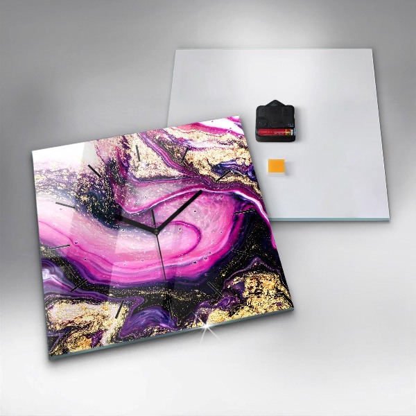 Horloge murale carrée Marbre abstrait